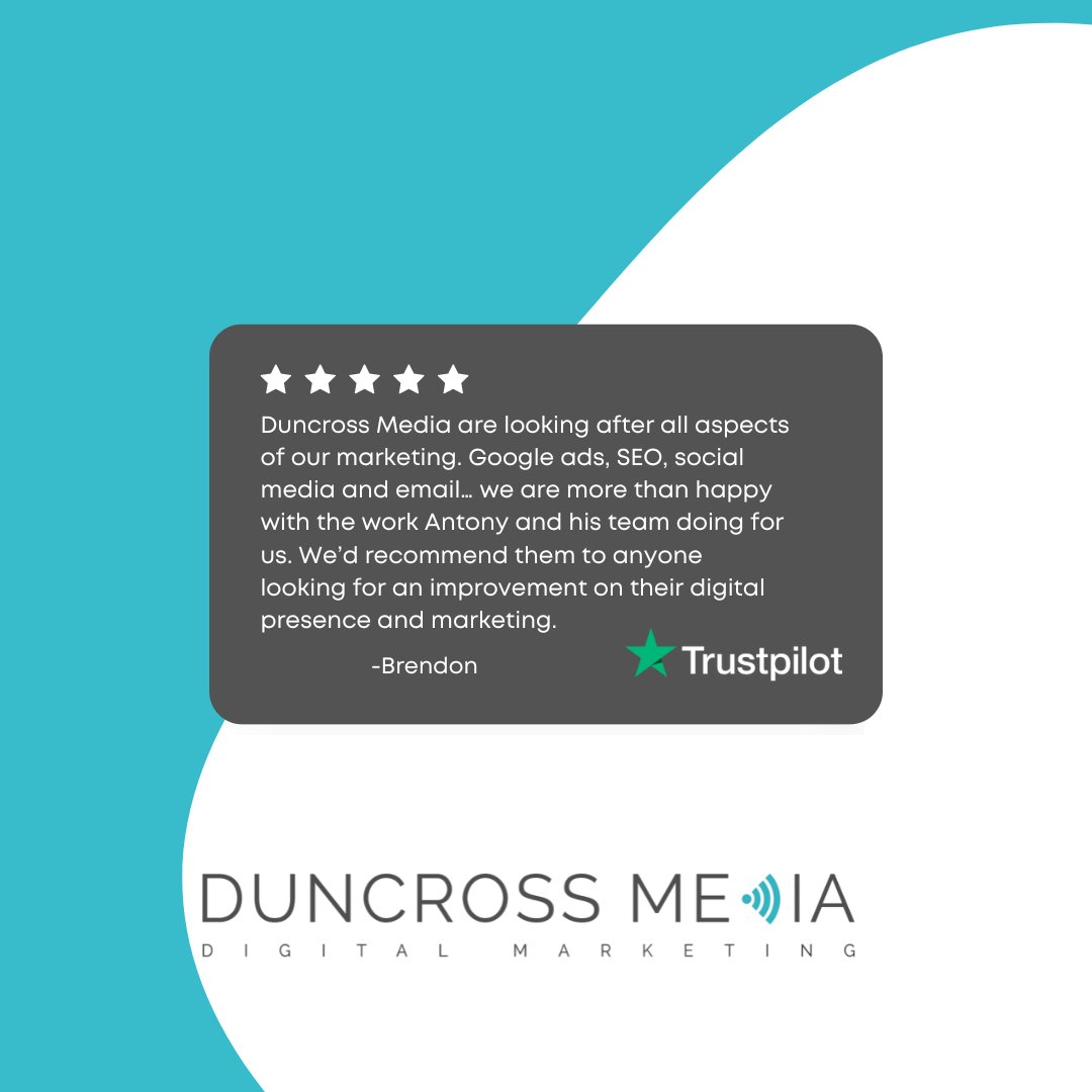 DuncrossMedia's tweet photo. Another awesome review from a client!
#clientreview #clienttestimonial #reviewsmatter #trustpilot #googleads #seo #socialmedia #emailmarketing #marketing #digital #digitalmarketing #marketingdigitral #searchengineoptimization #ukbusiness #usbusiness #georgia #london #londonlife https://t.co/VC9GBrLusB