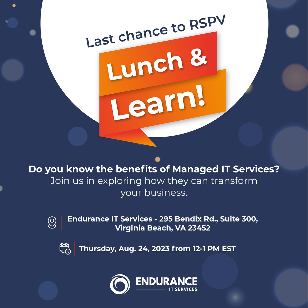 LAST CHANCE! You do not want to miss this. Use the link in our bio or text RSVP to 757-844-5343 to reserve your spot!
#managedservices #757localbiz #ITbusiness #ITsolutions #ITservices #ITexpert #localbusiness #hamptonroads #ITsupportservices #ITstrategy #virginiabeach