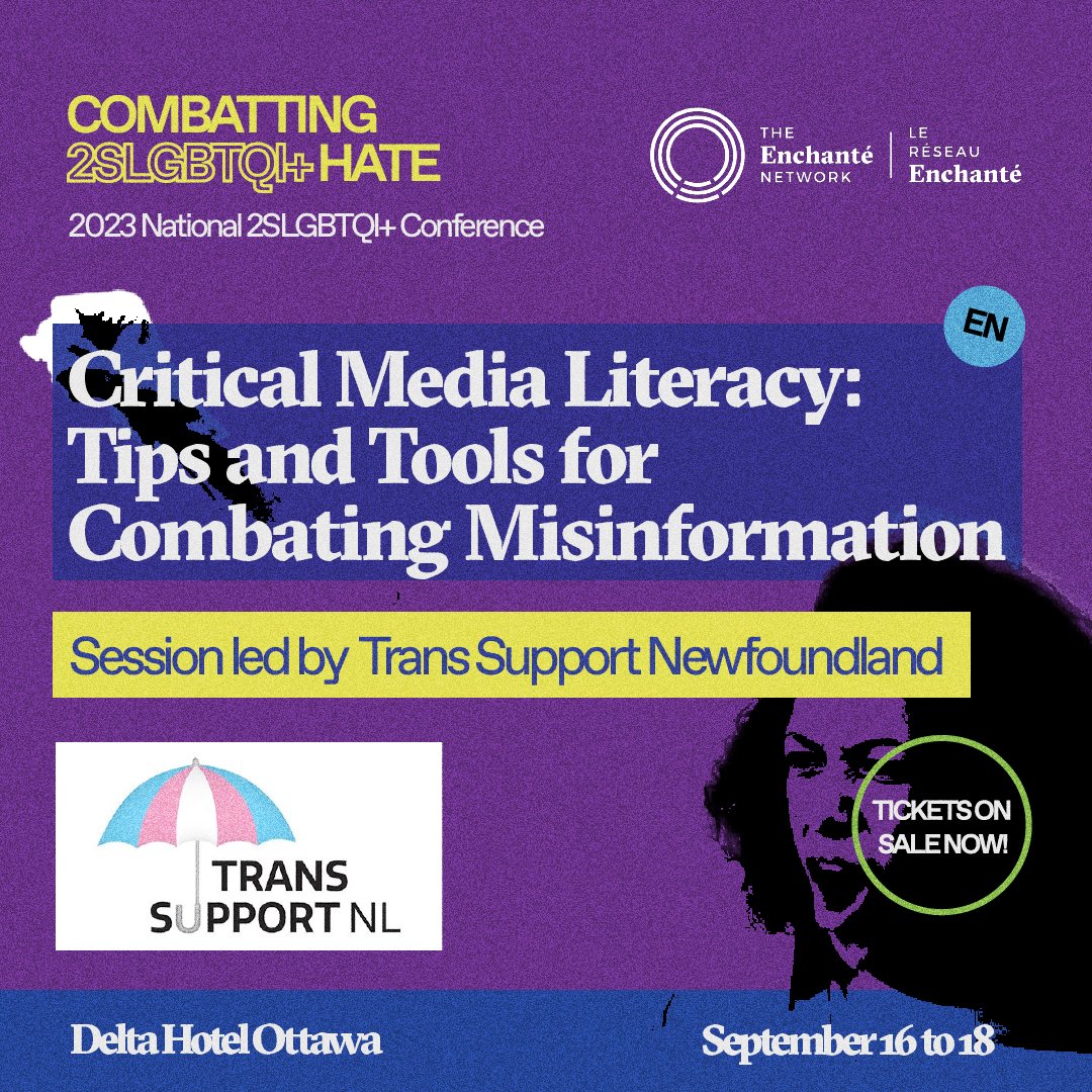 Meet the session hosts and presenters for the 2023 National Conference: Combatting 2SLGBTQI+ hate. Trans Support Newfoundland will host the workshop: ‘Critical Media Literacy: Tips and Tools for Combating Misinformation’. 🔗Follow the link in our bio to buy your tickets today!