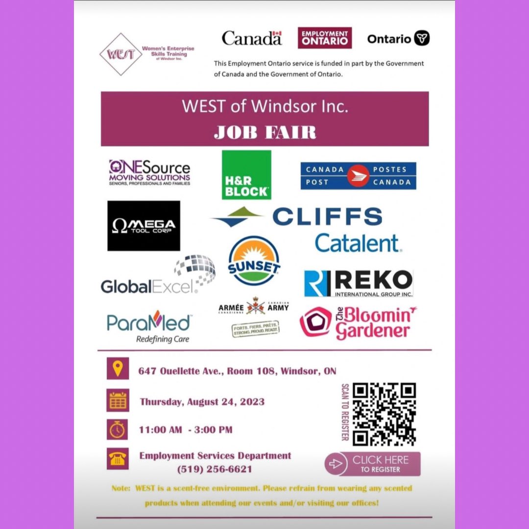 WE ARE on the MOVE!! 🥳

Job Fair Alert 🚨 Thursday August 24, 2023

Register with @WESTofWindsor at (519) 256-6621 

#jobfair #ONESourceMovingSolutions #ProfessionalMove #YQG #Packing #Unpacking #LocalBusiness #Moving #WindsorBusiness
