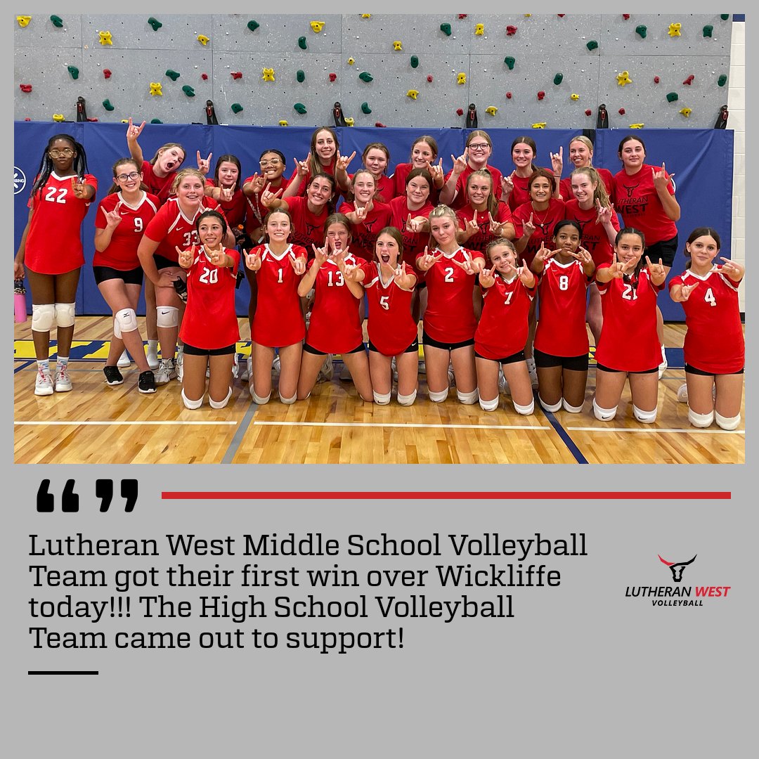 Congrats to The Middle School Volleyball Team on their first WIN!!!  Thanks to the high school volleyball team that came to support!! <a href="/LW_Athletics/">Lutheran West Athletics</a>  #GoWest