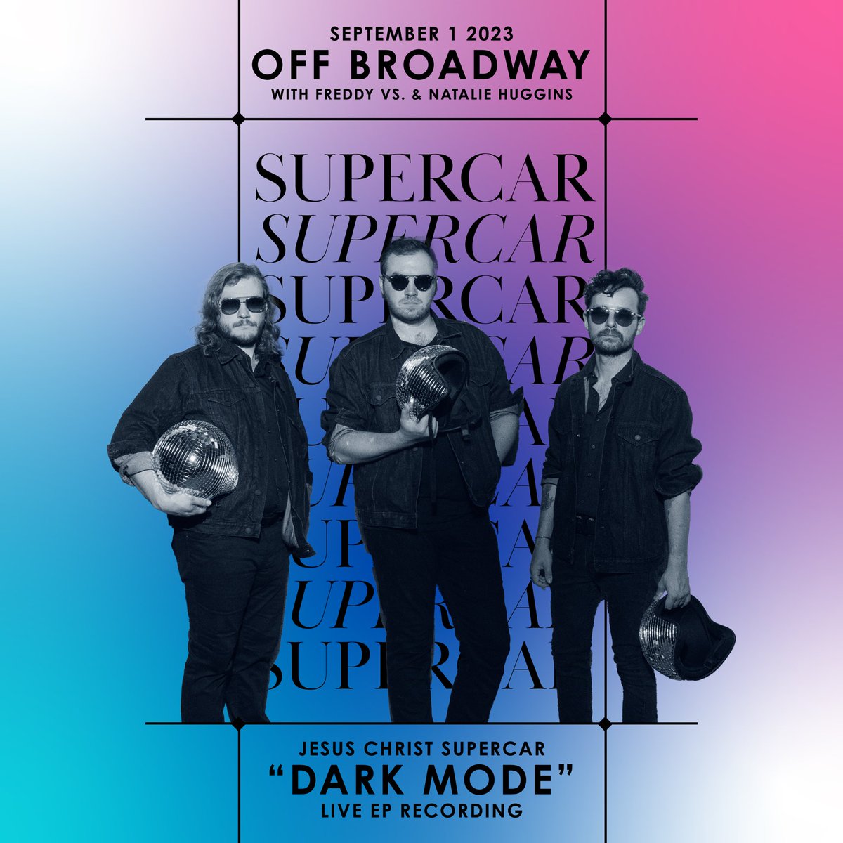 Jesus Christ Supercar (@jcsupercarband) on Twitter photo we’re only 10 days out from this disco-helmet-black-denim-jacket absolute smash of a show, where we’ll be recording (and filming!) a live EP at <a href="/offbroadwaystl/">Off Broadway</a>! also it’s our five year anniversary, who knew? we’re only 10 days out from this disco-helmet-black-denim-jacket absolute smash of a show, where we’ll be recording (and filming!) a live EP at <a href="/offbroadwaystl/">Off Broadway</a>! also it’s our five year anniversary, who knew?