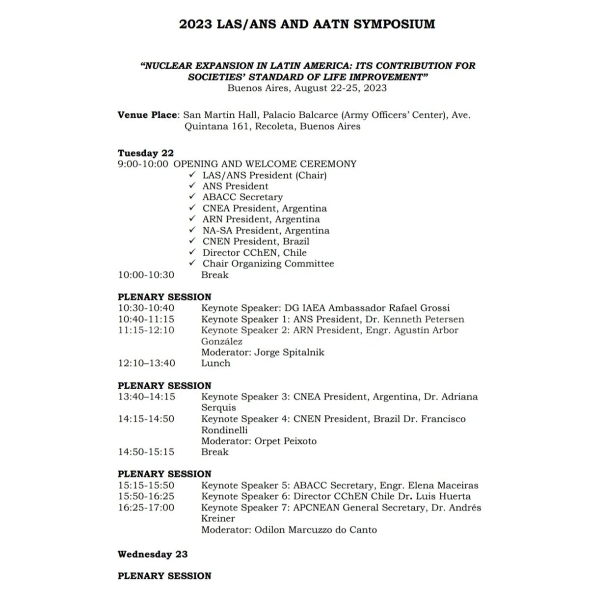 aatn_ar's tweet photo. Les dejamos el programa completo del LAS/ANS 2023 ⚛️⚡

📅 22 al 25 de agosto
 📍 Palacio Balcarce (Quintana 161, CABA, Argentina)

 Link de Zoom para acceder de manera remota: https://t.co/ALrKD7zyFW

¡Los y las esperamos! https://t.co/haq27pqNa1