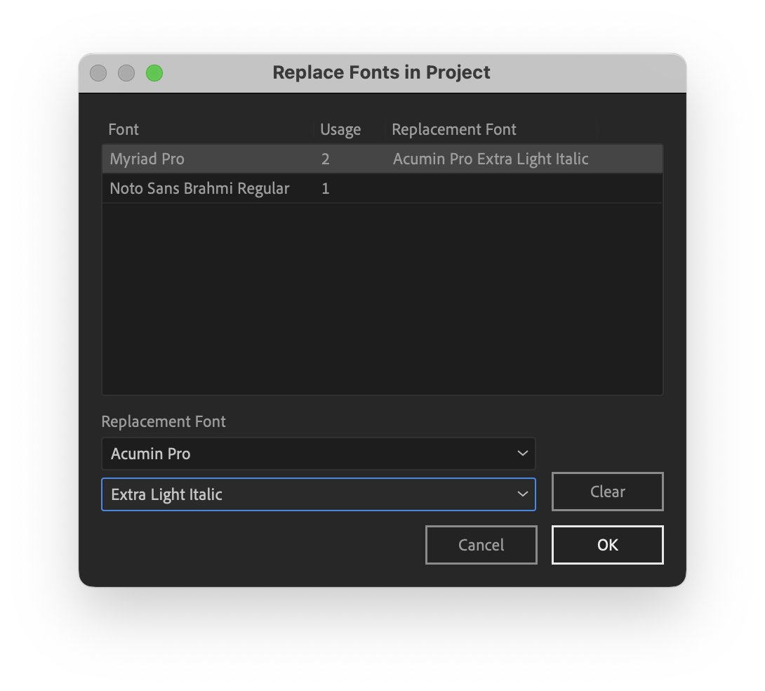 🆕 More type fun for After Effects scripters just went into public beta. New scripting hooks let you get and replace fonts, complete with a handy sample panel.

More info here: community.adobe.com/t5/after-effec…