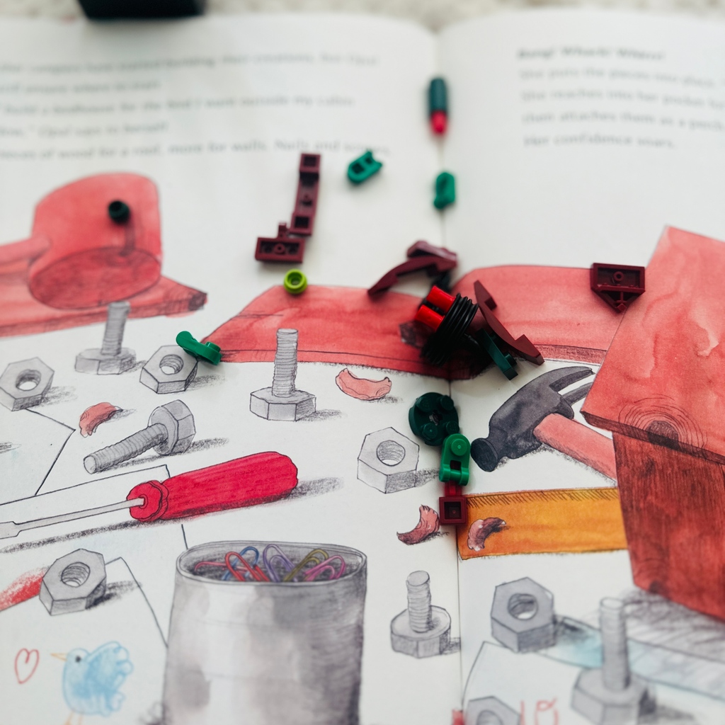 YeehooPress's tweet image. Our children’s books can set great examples for real life scenarios and activities. A perfect example would be the act of building legos is similar to Opal building her birdhouse!
 By @emilymatheisauthor + illustrated by @albertarrayas 
#yeehoopress #opalsspringtimebirdhouse