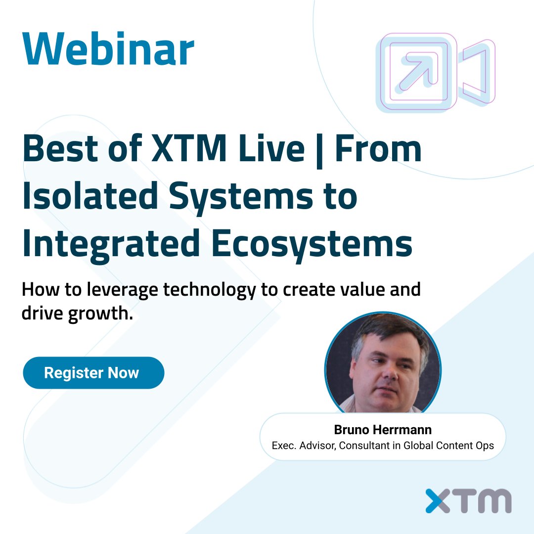 BHerrmann_INTL's tweet photo. Thrilled to deliver my #XTMLive2023 keynote speech again, this time for everyone and online. Please join me for an interactive session and register at https://t.co/Xzvek9Qd5B @xtmintl #localization #contenteffectiveness #contentstrategy #technology #ai #automation https://t.co/Yd5JQq2Jgw