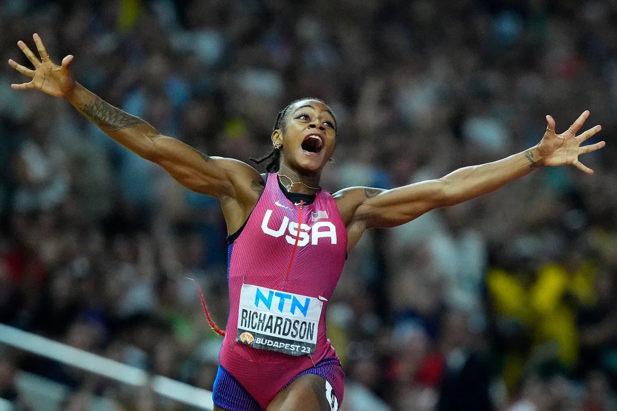 realtalk_718's tweet photo. Congrats to Sha’ Carri Richardson for winning the 100 meter &amp; claiming fastest woman in the world title. Sha’ Carri ran a 10.65. Richardson is the first American woman to win a 100-meter world title since the late Tori Bowie won gold at the 2017 worlds. You can’t stop greatness! https://t.co/sRzwbOFK2f