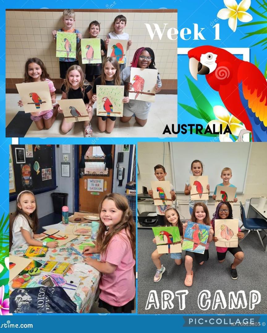 stjamesregional's tweet photo. Every summer SJR students in grades 2-8 have the chance to spend some of their #dogdaysofsummer🐶 in a 2-week Summer Art Camp led by art teacher Amy Small and assistant Donna Kowal. This year's theme was “Passport To Creativity: A Globally Artistic Adventure." https://t.co/8RjMIqSB39