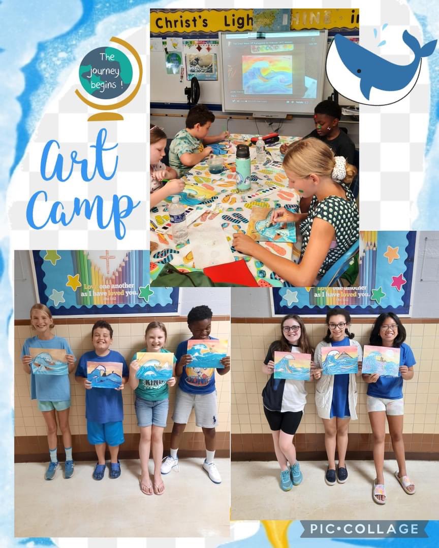 stjamesregional's tweet photo. Every summer SJR students in grades 2-8 have the chance to spend some of their #dogdaysofsummer🐶 in a 2-week Summer Art Camp led by art teacher Amy Small and assistant Donna Kowal. This year's theme was “Passport To Creativity: A Globally Artistic Adventure." https://t.co/8RjMIqSB39
