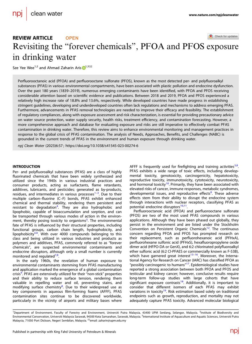 weeszeyee's tweet photo. “PFOA &amp; PFOS, old but rising. Some places regulate, many don’t. We need better water solutions for safety and health.”
Full text: https://t.co/UuEZn6VHyo

#PFAS #PFOA #PFOS #ChemicalExposure #WaterSafety https://t.co/9fjQn3YQcZ