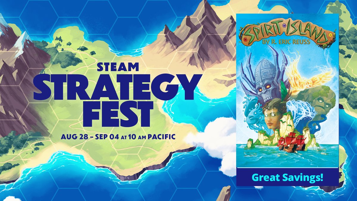 handelabra's tweet image. Ally with the native Dahan and play as your favorite spirits to reclaim your island from invaders! Get the smash hit game Spirit Island at a discount during the #StrategyFest 🏝️ 
handelabra.com/spiritisland