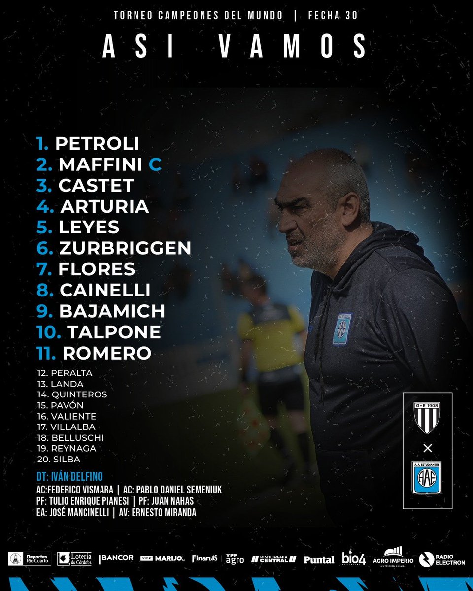 mundoascenso's tweet image. #PrimeraNacional #ZonaA #Fecha30 

Así forma #EstudiantesRC ante #GimnasiaMZA vía @CristianGMolina