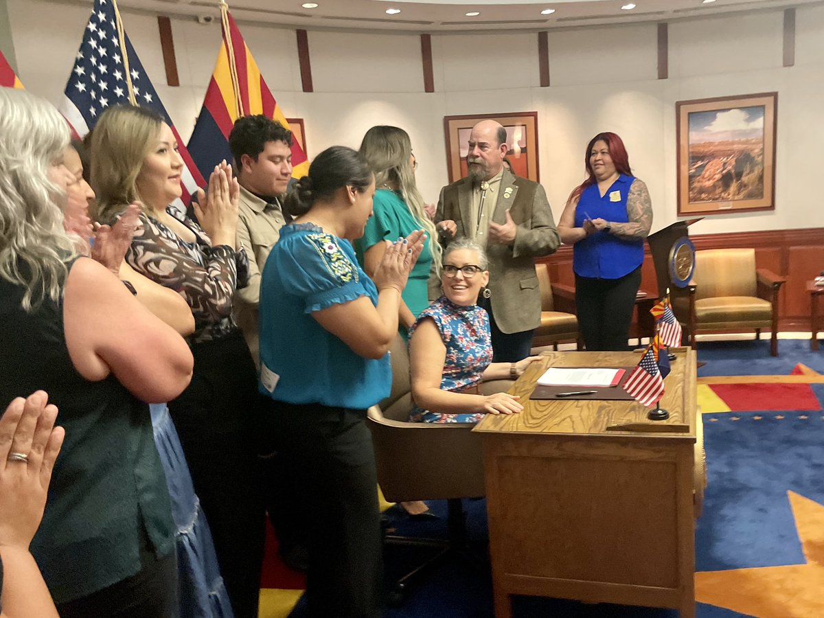 ArizonaStand's tweet photo. We attended the Bill Signing Ceremony for SB 1197 today! 
 After years of championing this issue, we are excited to see an end to administrative juvenile court fees. THANK YOU @almaforarizona and Sen. Gowan for sponsoring this bill and @GovernorHobbs for supporting AZ kids! https://t.co/6HiYtd9BPI