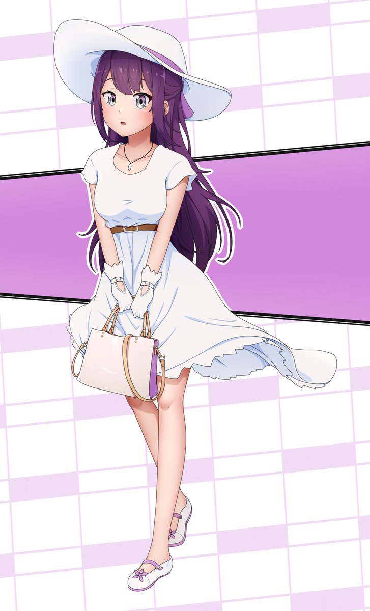 LuckyLaneWriter's tweet photo. Serena from Maid School wearing the summer dress she borrowed from Mary. Art by @smillerber1 #animegirl #art #anime https://t.co/oHoIKUqmxH