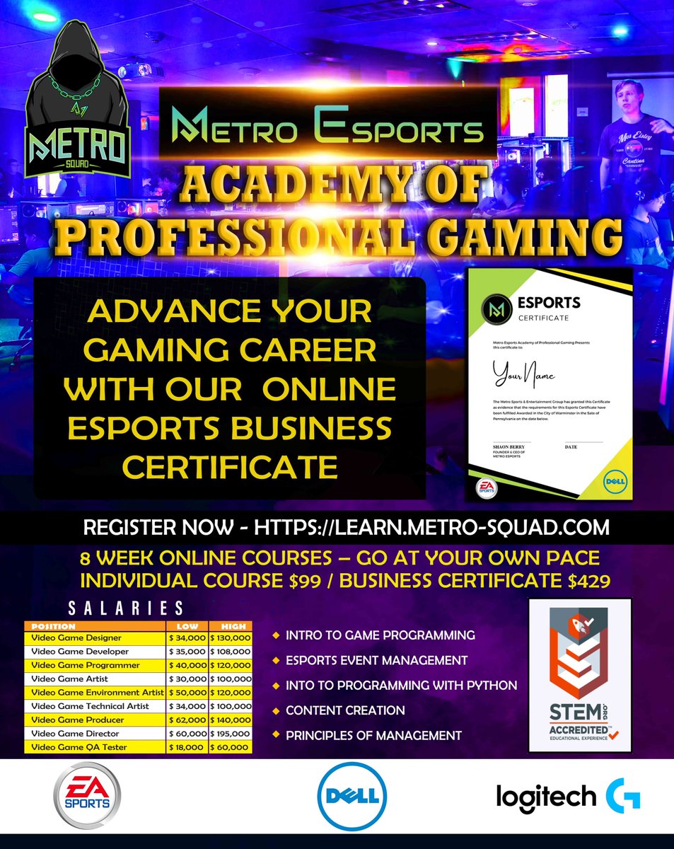 metroesports's tweet image. METRO MINUTE: Online Esports Business Certification🔥 Metro Esports X Urban Edge Network (@uenetwork @hbcu_plus ) 

Love Gaming? Turn it into a SIX FIGURE BUSINESS 
REGISTER NOW!

Metro Minute: @adrianna_lea 
#esports #gamingcommunity #hbcu #hbcupride #explorepage