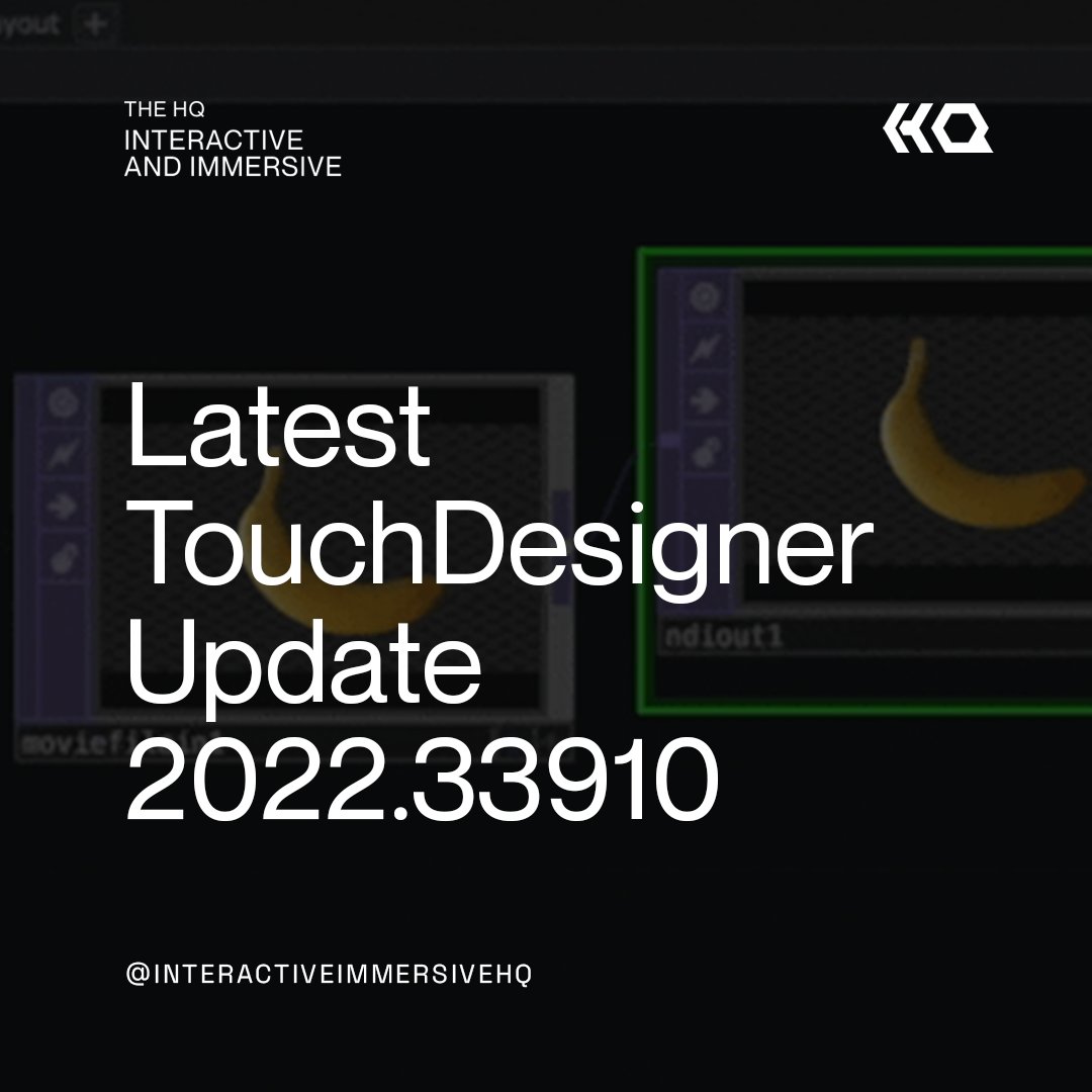 ImmersiveHq's tweet image. Did you download the latest TouchDesigner build but are not sure what the new updates are? 

We cover the highlights of the current 2022.33910 TouchDesigner build here:  iihq.tv/3P2m3Vx

#interactiveimmersivehq #touchdesigner #interactivetech #creativecoding @1null1