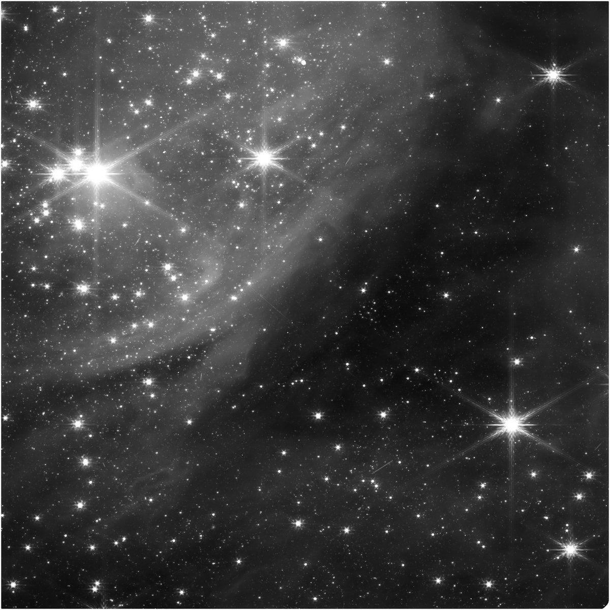 quarkmarc's tweet image. I was browsing through some freshly uploaded data from the #JWST (as anyone can do) and came across this spacescape. It's a 7-minute NIRCAM exposure of the Cat's Paw Nebula, looking for signs of water in asteroids. 
Zoom in! I count 12 asteroids. 
PC: Trilling Research Group @NAU