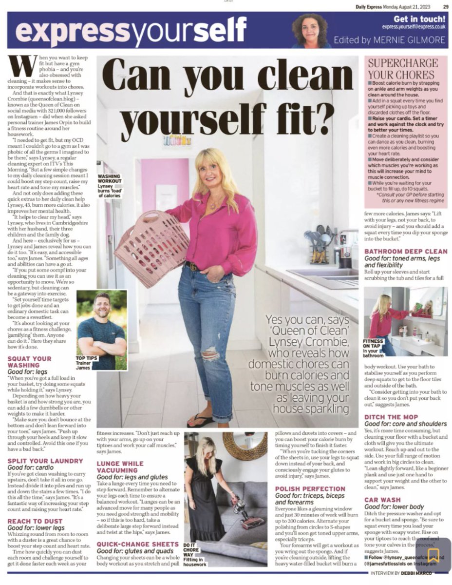 Thank you <a href="/dailyexpress/">PDE</a> for this fantastic feature 

Cleaning is great for your mental health and fitness 🧼