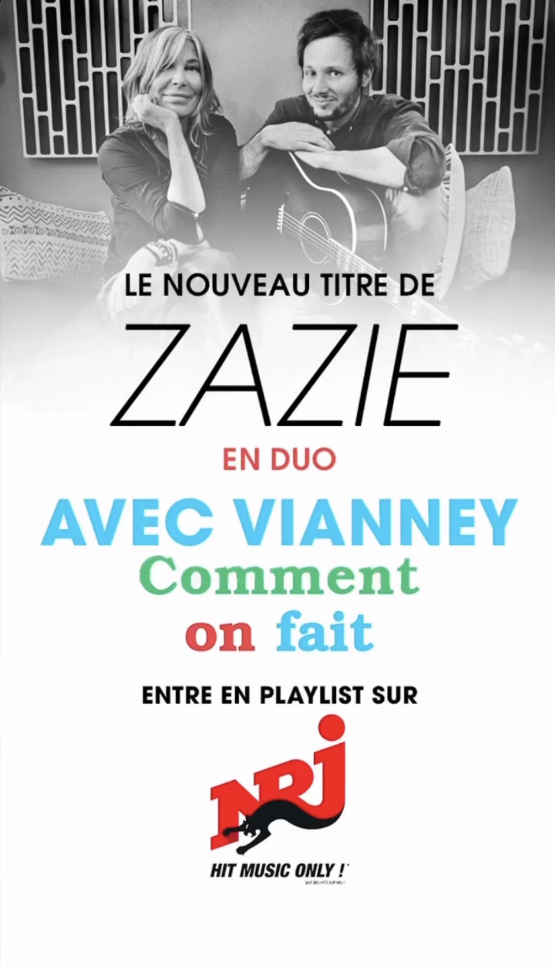 Made in Zazie on X: COMMENT ON FAIT, le nouveau titre de Zazie en duo avec  Vianney entre en playlist sur @NRJhitmusiconly ❤️‍🔥   / X