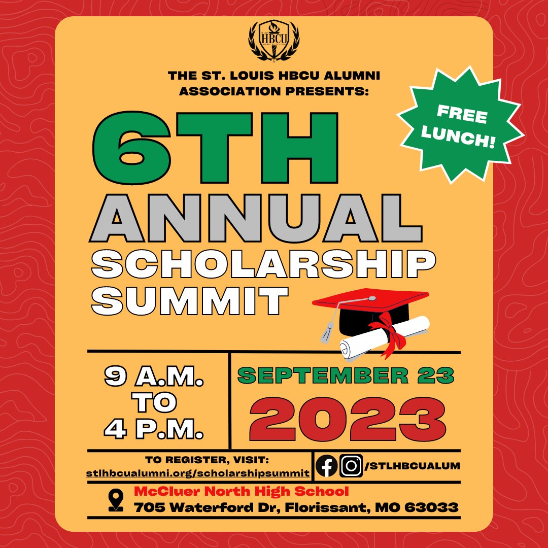 Get ready for an afternoon of college prep and HBCU culture! Register at stlhbcualumni.org/scholarshipsum…