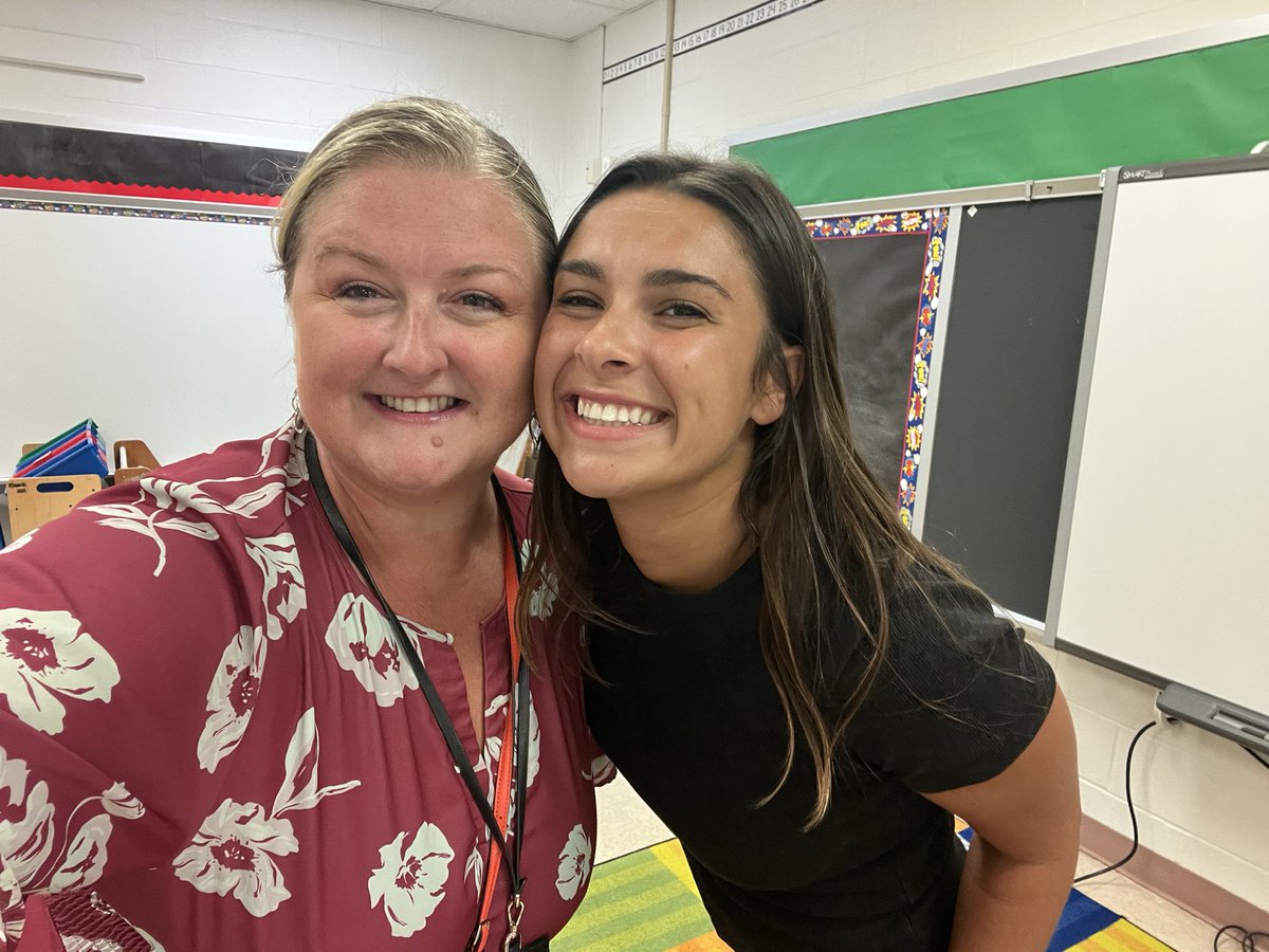 When real family becomes #AACPSfamily, you visit their classroom! I’m so proud of my cousin for starting her teaching journey @RidgewayESAACPS in first grade! Miss Emrich’s students are so lucky!! Have the BEST first year! #AACPSAwesome #BelongGrowSucceed