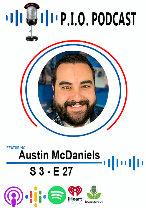 The PIO Podcast (@piopodcast) on Twitter photo This week on the PIO Podcast we have Austin McDaniels, Director of Communication for the Alaska Department of Public Safety. Austin's episode airs on Wednesday. @akstatetropper #PIOlife <a href="/NIOA/">National Information Officers Association</a> #CrisisCommunications This week on the PIO Podcast we have Austin McDaniels, Director of Communication for the Alaska Department of Public Safety. Austin's episode airs on Wednesday. @akstatetropper #PIOlife <a href="/NIOA/">National Information Officers Association</a> #CrisisCommunications