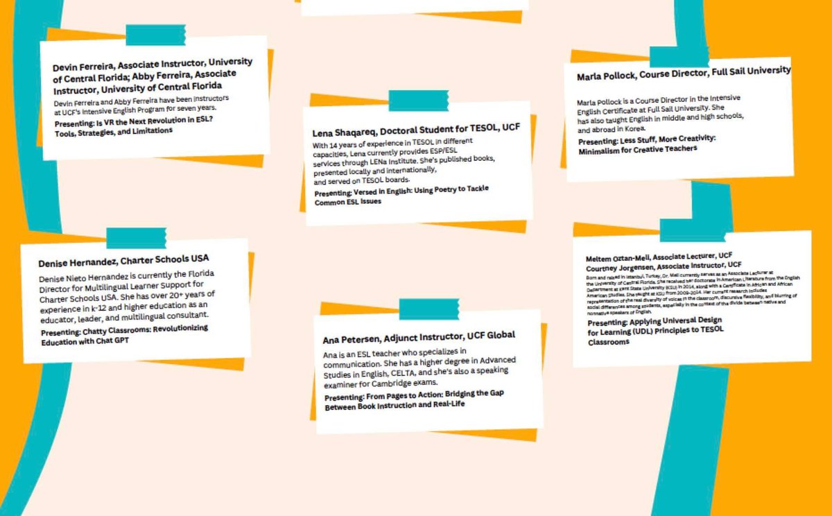 cfltesol's tweet photo. 🚨Session Presenters have been announced! 🚨 Which one will you be attending? @SSTESOL @ucfglobal @FullSail @AVID_All_Star @RobynSocha @SBjacquie @nissa_hopkins https://t.co/kMpMbjNZqj
