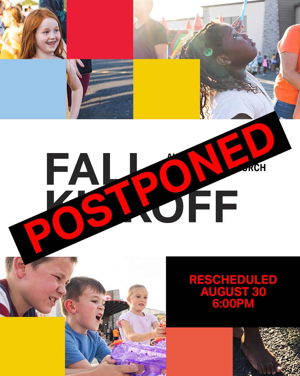 cplacechurch's tweet image. 🚨 Attention!🚨

Due to the extremely hot forecast for Wednesday, August 23 we have decided to postpone our Annual Fall Kickoff to Wednesday, August 30 at 6:00pm!

Please help us spread the word! 🔊

Stay cool and see you next week! 😃

#ChristPlace #FallKickOff #PostPoned