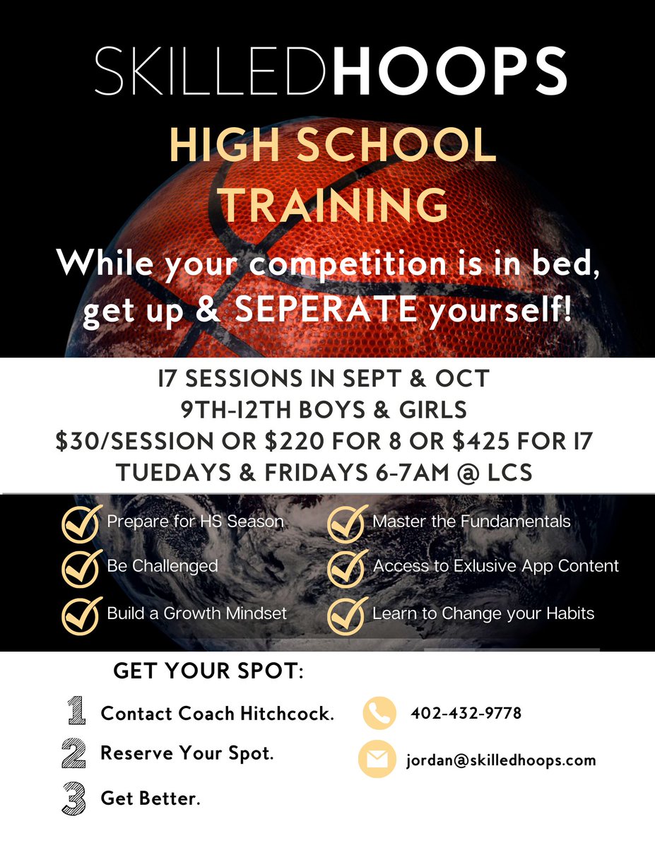 SkilledHoops's tweet image. 🏀 Gear up for the upcoming season! 🚀 Join our High School Training sessions to sharpen skills and enhance conditioning. Get ready to own the court and make this season your best one yet! 🏆 #PrepForSuccess #HoopsTraining #UpcomingSeason