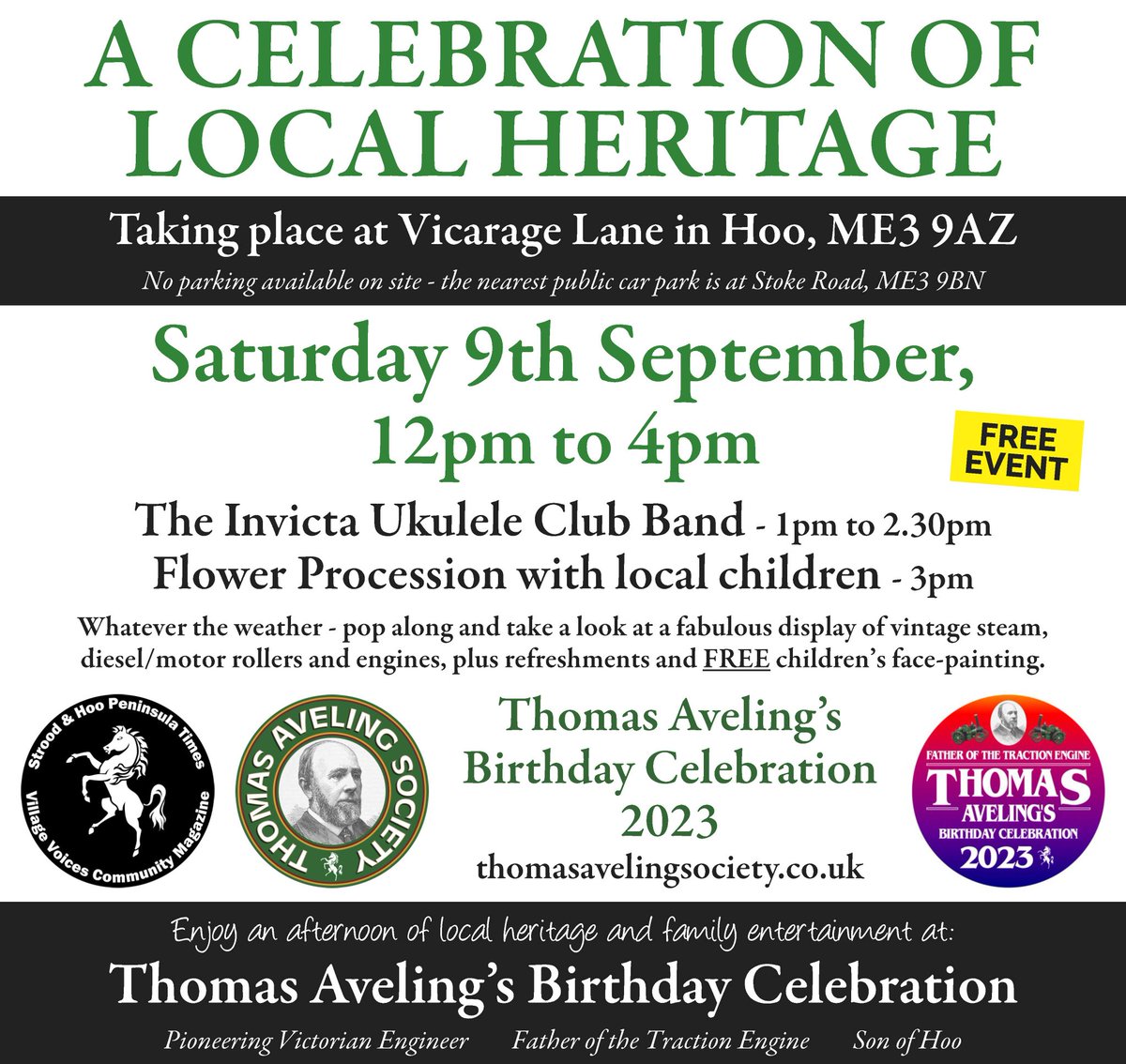 tavelingsociety's tweet photo. Please pop along to our FREE annual event in Hoo on 9th September - more details to follow. #thomasaveling #avelingandporter #fatherofthetractionengine #roadroller #steamroller #steamtractor #tractionengine #steamengine #invictaworks #hoo #hoopeninsula #strood #rochester #kent https://t.co/AyRT32xm59