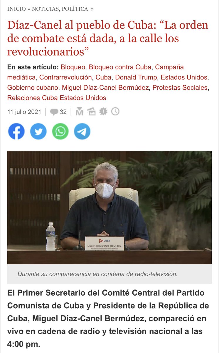 Dos años después del 11J la administración de Biden no ha impuesto ningún tipo de sanción sobre Díaz-Canel Bermúdez, quien dió 'la orden de combate' contra su propio pueblo que hoy sigue llegando por miles huyendo a los Estados Unidos.