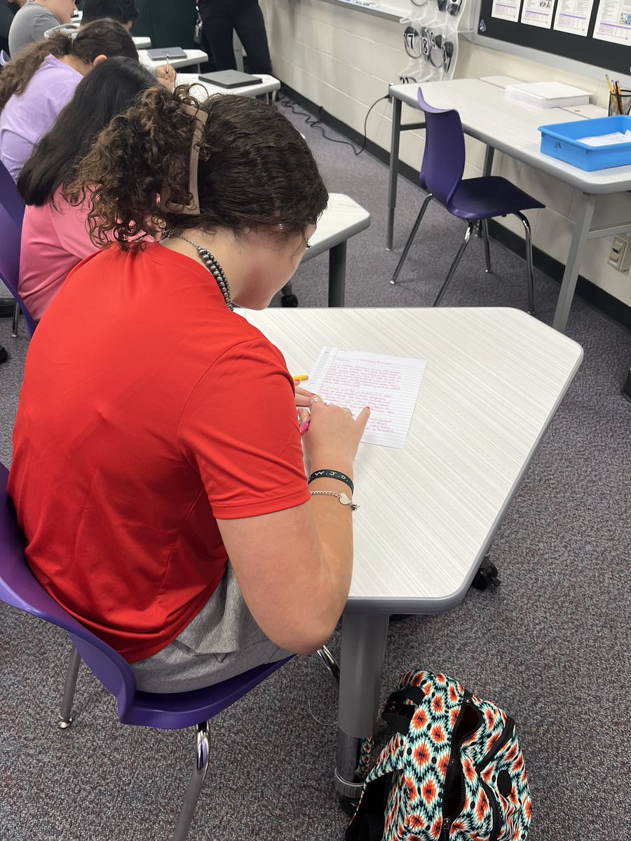 MrsBlacksWorld's tweet photo. Everyone writes during Academic Hour on Mondays @AngletonJH! 🖤📝
#unstoppableAJH
#academichour https://t.co/qtc24MToSf
