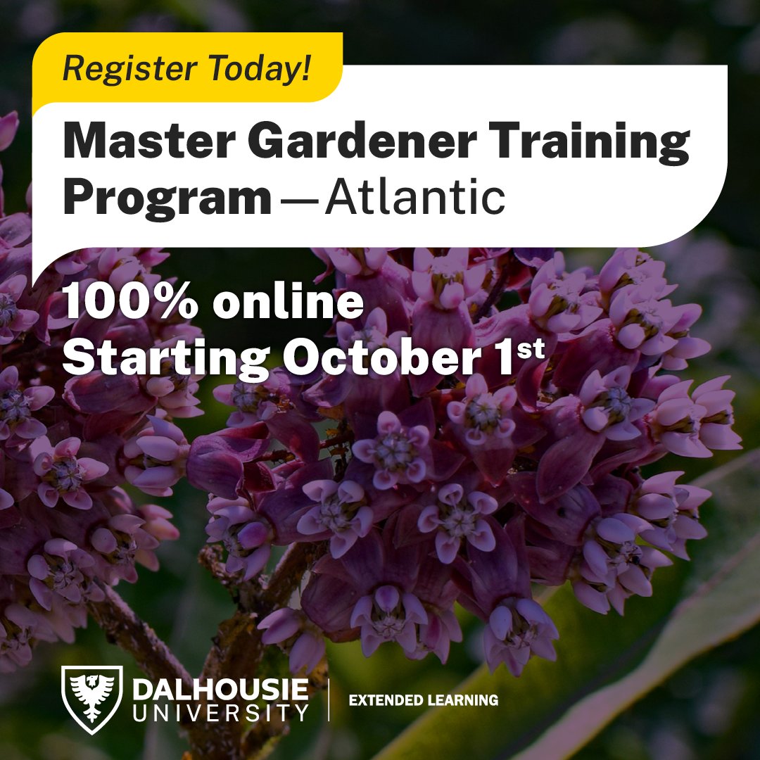 ExL_DalAC's tweet photo. The Atlantic Master Gardener training program caters to participants who have a passion for gardening, wanting to expand their knowledge in the horticulture field, or wanting to become a Master Gardener! Four courses; 100% online.
https://t.co/1SBdXqdC7p
#extendedlearningdalac https://t.co/LjC6XKPBFi