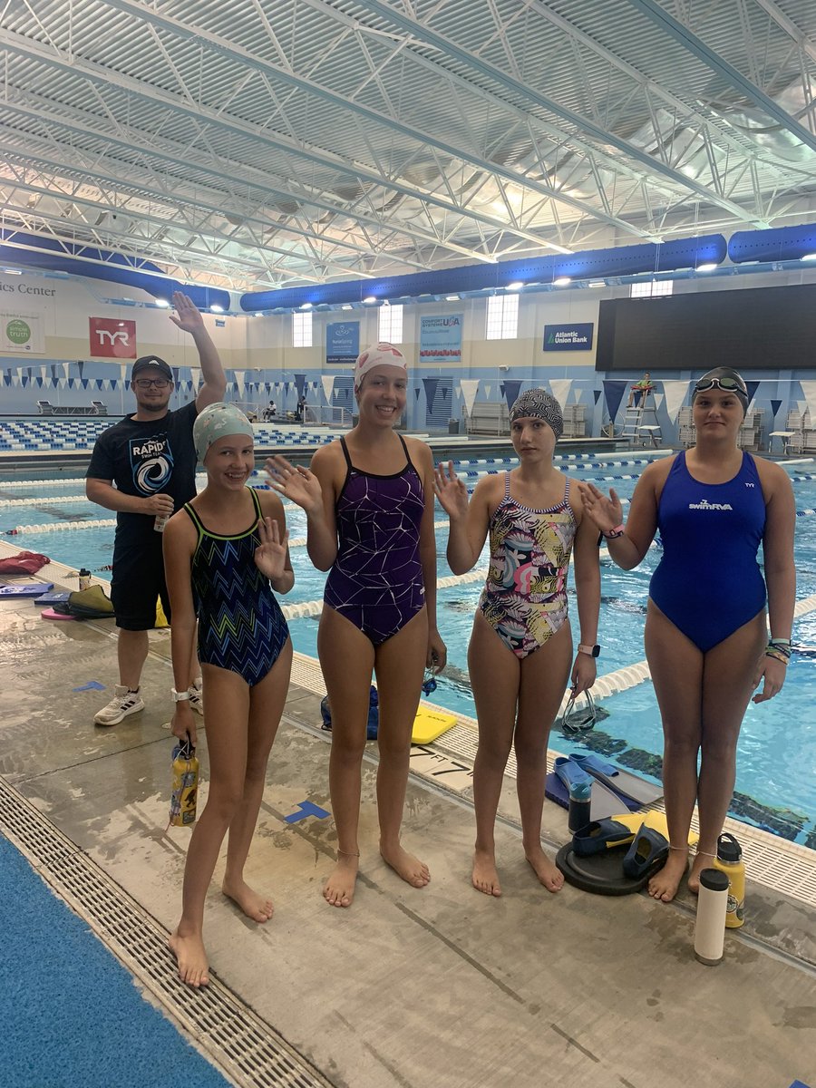 3:35 Age Group is ready to make a splash 💦 to the short course season! Many of our Rowdy Rapids started school today…..and apparently Coach Wes too because he looks like he has a question for the teacher. 😂