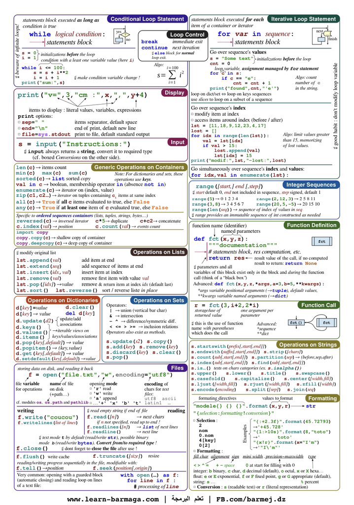 AdelDeveloperX's tweet photo. ملخص لغه بايثون في ورقتين فقط https://t.co/x1k760l9Oy