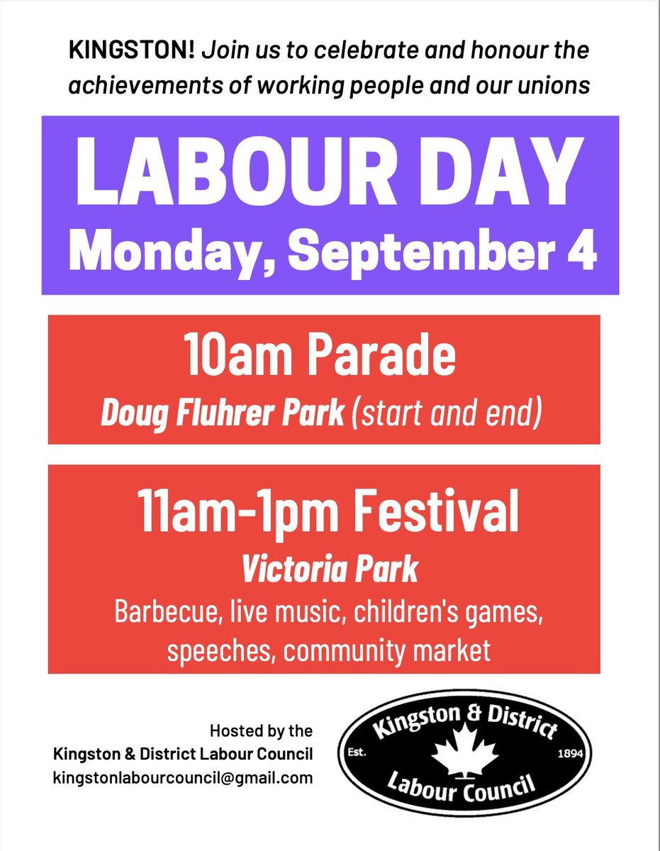 Hey ETFO Limestone members!!! Consider joining us for the Labour Day parade.  See the attached poster for details.