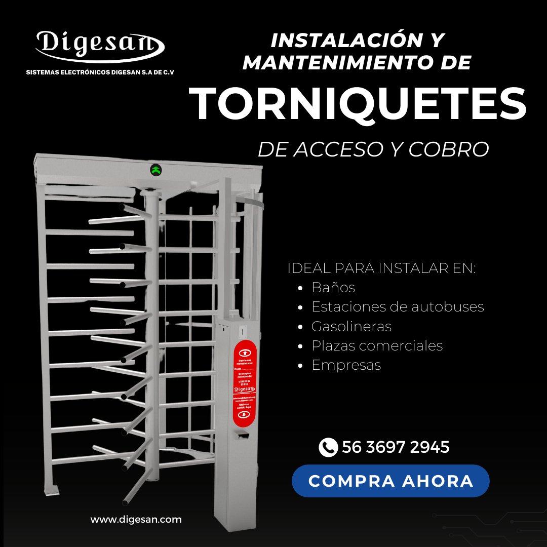 DigesanMx's tweet photo. 📷En #Digesan diséñanos e instalamos tu torniquete de acceso 📷 y te asesoramos para el uso de este 📷 ¡Protege tu negocio hoy mismo cotiza aquí 📷 https://t.co/YqvUn57Sno! https://t.co/v0nZFkPDyZ
