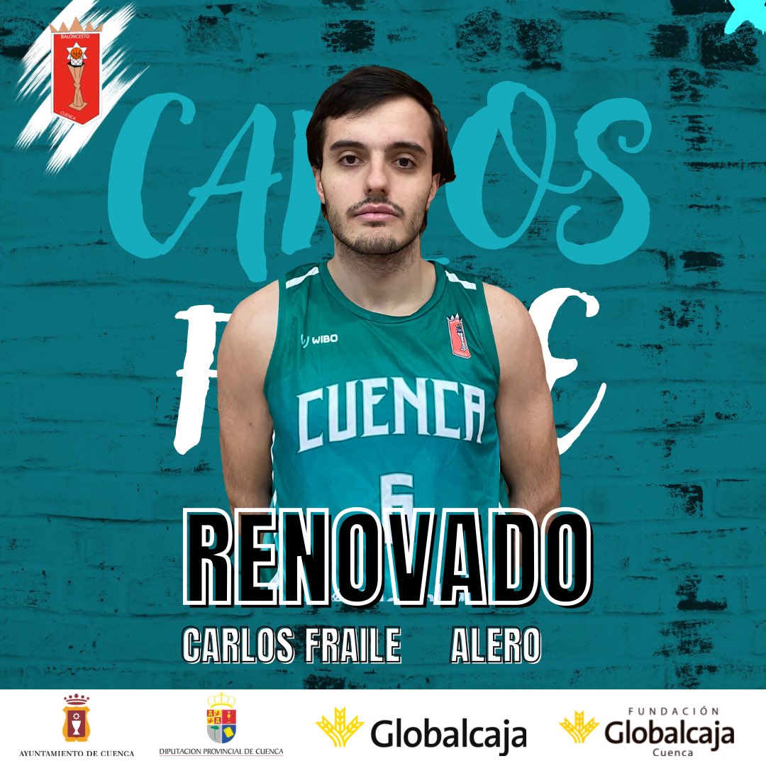 CB_Cuenca's tweet photo. ✅ ¡Carlos Fraile estará un año más con nosotros!

🤩 El alero volverá a enfundarse la verde del Cuenca para hacernos disfrutar una nueva temporada en la Esperanza Calvo. 

@SomosGlobalcaja #globalcajaconeldeporte https://t.co/afD7zk6Wj1
