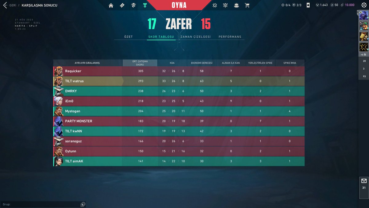 Gameon Valorant Turnuvası 4 win SON 8 ggwp
yarın <a href="/GSEsports/">Galatasaray Espor</a> gl hf