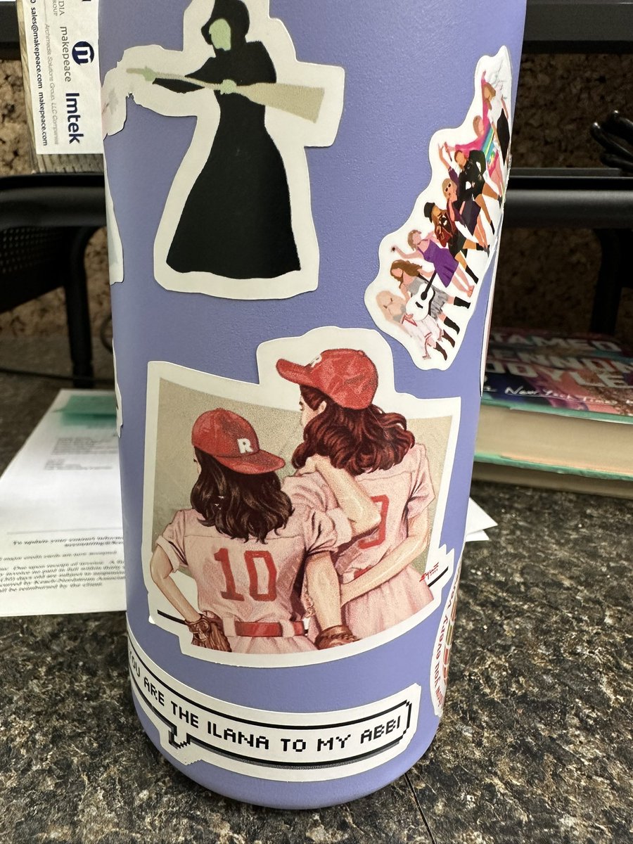 Taylor_xo13's tweet photo. the stickers that once brought me joy are now serving as a reminder that the show getting picked up is a giant question mark. I wanted more seasons so badly 😭😭 #tothefive #aloto #renewaloto #aleagueoftheirown #savealoto https://t.co/oVHcsn2rwm