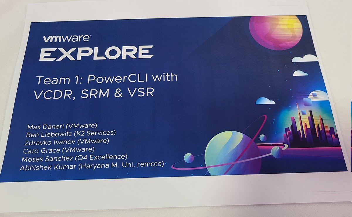 ben_liebowitz's tweet image. Come join us at the #vmwarecode Hackathon! Plenty of room on the #powercli team! #VMwareExplore