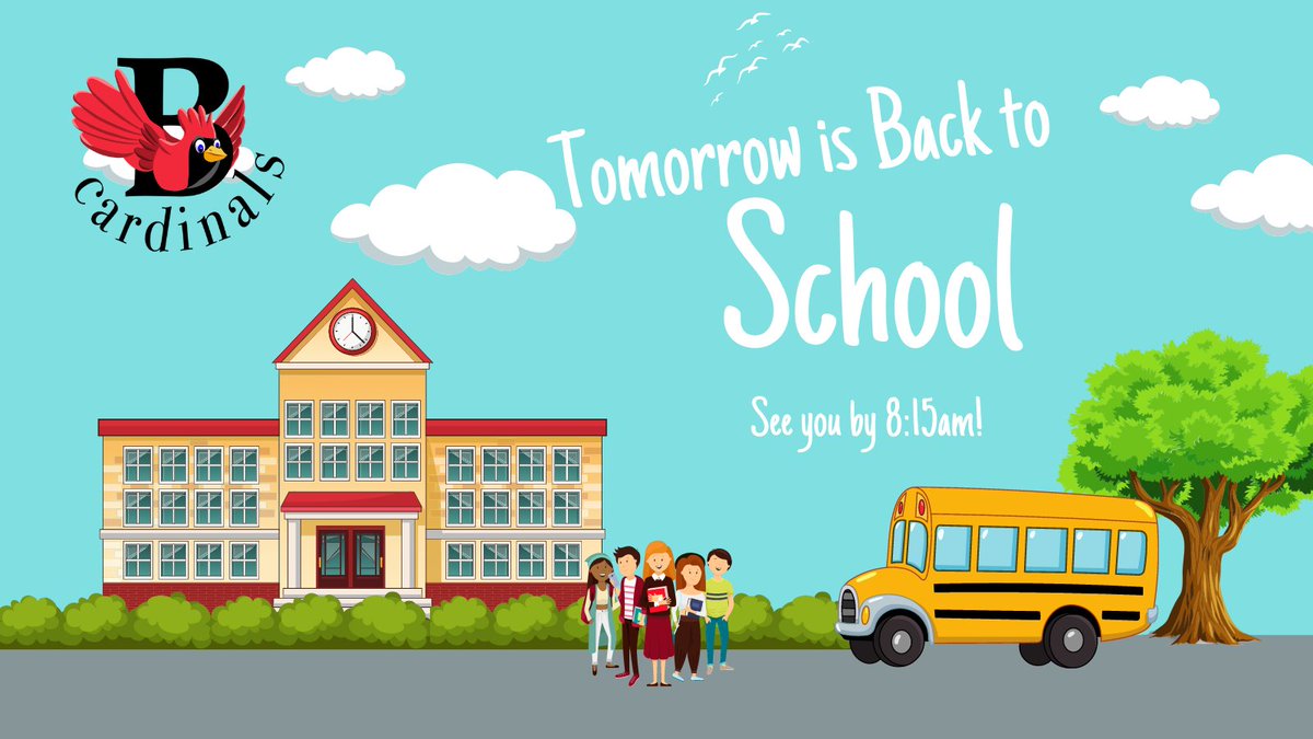 Get a good night's rest! Tomorrow is the first day of school! Morning arrival is from 7:40-8:10.
