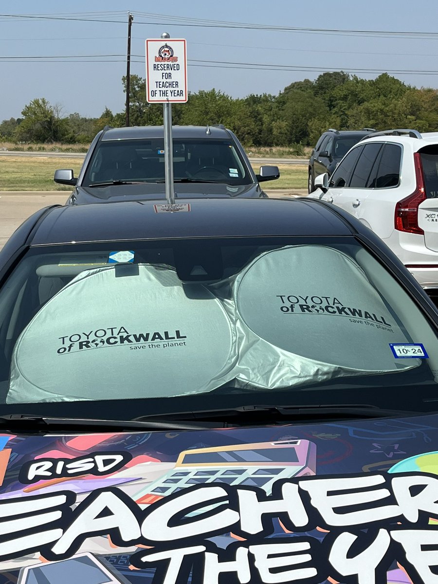🥳 When you are TEACHER OF THE YEAR, you get your own special parking spot! 🅿️🚙🤩
#GoWildcats 
#TogetherRockwall