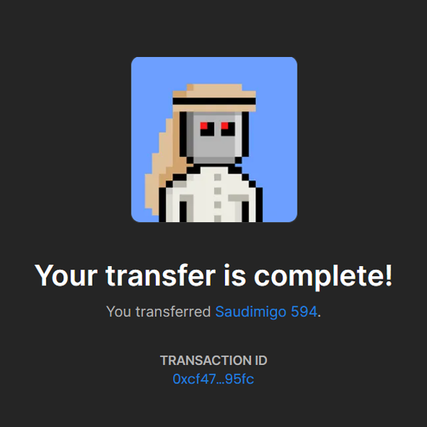 TheArabiansNFT's tweet photo. @GizaVibes @Saudimigos DONE ✅
Transaction: https://t.co/h7HdNKD4Dp https://t.co/0k4M0M93eu