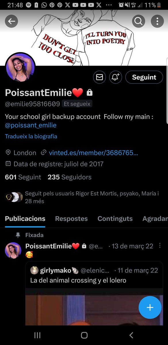MarinPoopins's tweet photo. Bones! A la meva cosina fa tres mesos que li van hakejar el compte de Twitter i no ha pogut recuperar-lo. Siusplau agraïriem que denunciessiu aquest compte que l'esta fent servir i si puguessiu que fessiu una mica de difussio. https://t.co/GohV66fE3T