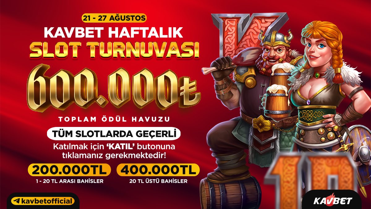 kavbetofficial_'s tweet photo. 🏆Haftalık Kavbet Slot Turnuvaları Devam Ediyor!

🗓️Son Gün 27 Ağustos

⏱️Süre Kısa 💰Ödül Büyük!

💰Toplamda 600.000₺ Ödüllü Kavbet Slot Turnuvalarına katılmak için “KATIL” butonuna tıklamanız gerekmektedir. https://t.co/1bm7Zz4yOE