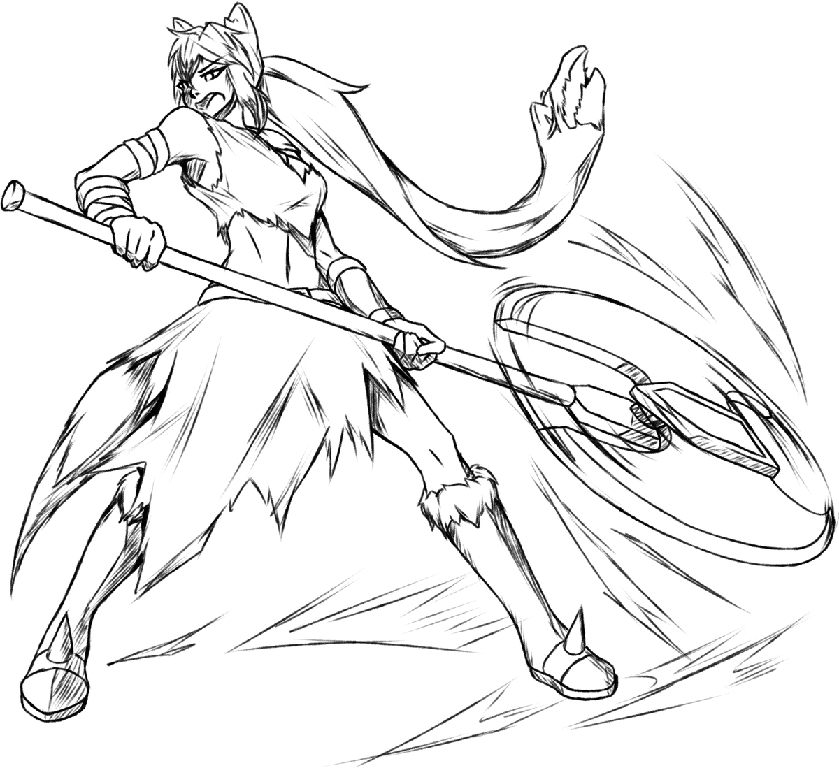 dynam0th1ngs's tweet photo. 7 - Persefone, @yeecaroo's D&amp;D barbarian shifter with a pseudo-charge blade; thanks for doing my genshin dailies lmao
#OC #originalcharacter #DnDcharacter #dndcharacterart https://t.co/2MLf4Xvp7N