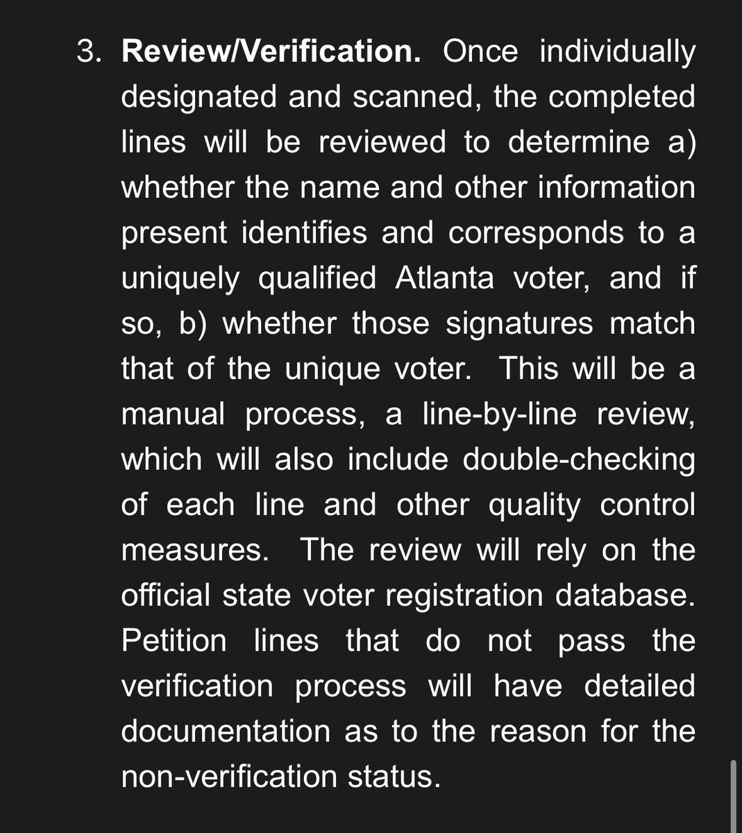 hannahcrileyy's tweet photo. well, there it is. in their most boldly anti democratic move yet the City of Atlanta announces that they intend to use signature matching — widely understood to be purely a voter suppression tactic — to validate every single signor of the Cop City petition. https://t.co/kxtcbXK3h2
