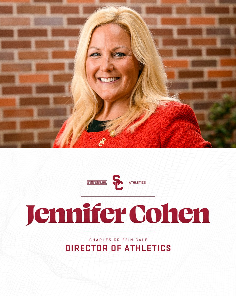 USC_Athletics's tweet photo. Welcome to the Trojan Family, Jennifer Cohen!

Cohen becomes USC’s 10th athletic director after serving in the same post at Washington the last seven years. https://t.co/9omir8GB4X