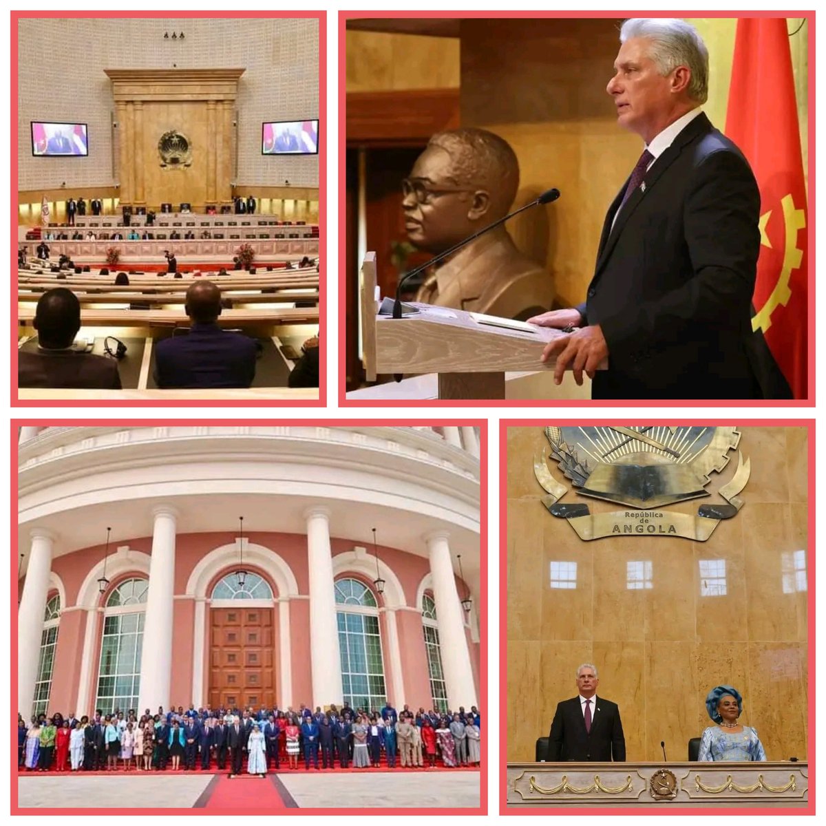 HenryOmarVC1's tweet photo. El Presidente de la República de #Cuba 🇨🇺, @DiazCanelB , fue invitado a participar en una Sesión Solemne Especial de la Asamblea Nacional de #Angola 🇦🇴.
Se fortalecen los lazos de amistad y hermandad entre ambas naciones.
📝 @PresidenciaCuba
#DiazCanelEnAfrica https://t.co/1FSALXbP1Q